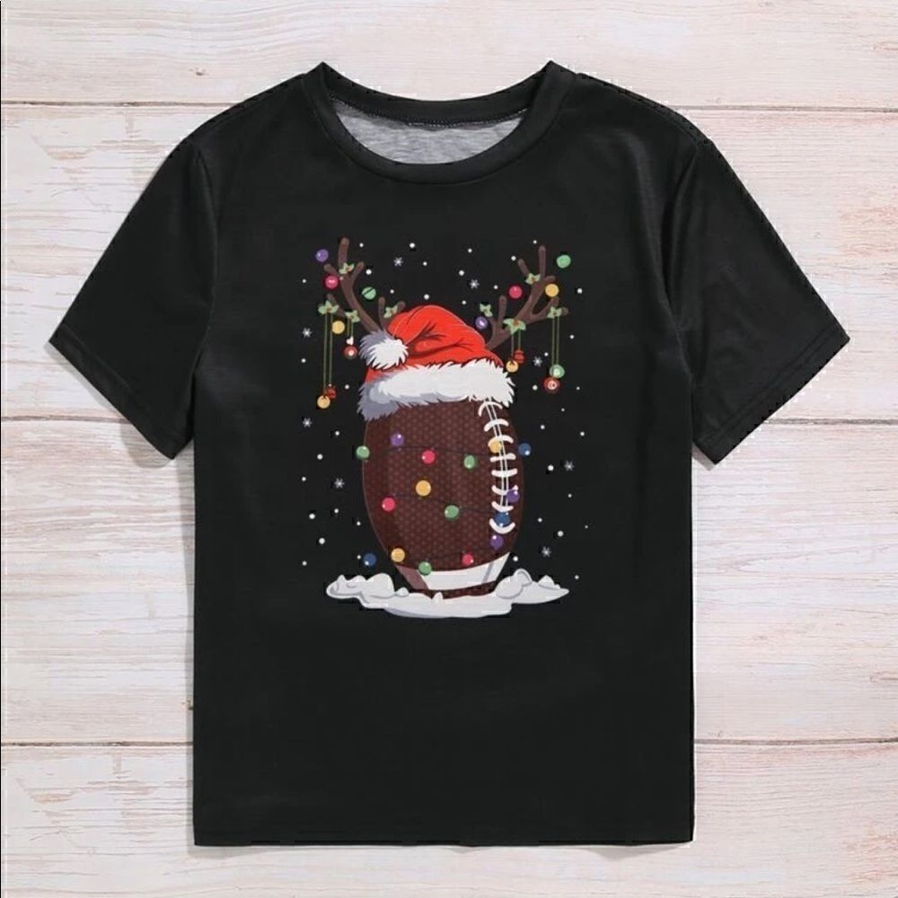 Shein Christmas Roll up sleeve T shirt​​​​​​​​​​​​​​​​​​​​​